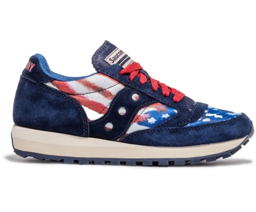 Tenis Saucony Stars & Stripes Jazz 81 Mujer Zapatos Originales Rojas / Blancas / Azules México MX-052-RO